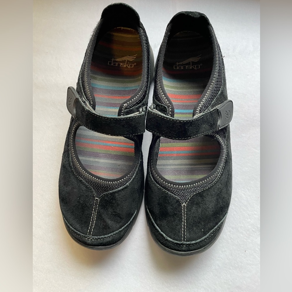 Dansko Black Suede Mary Jane Womens Shoes Size 38 US 8.5-9